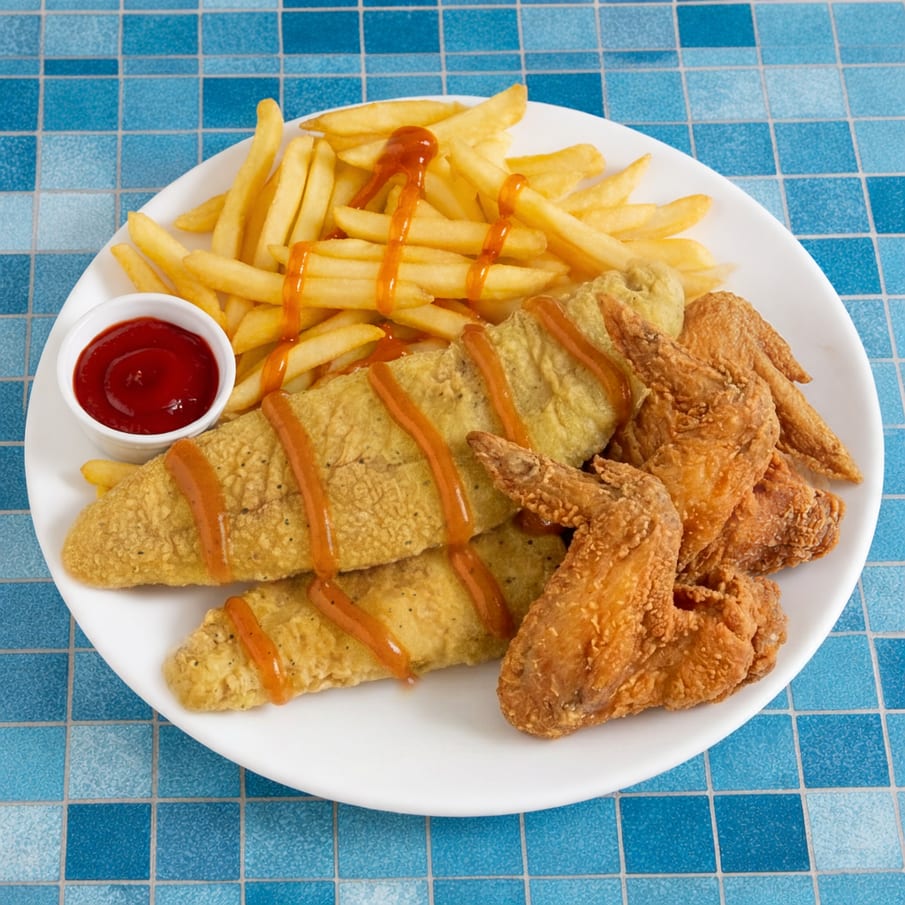 3 Wings/2 Catfish Fillet Combo.